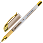 Ручка шариковая масляная с грипом BRAUBERG "Delta Plus Gold", СИНЯЯ, пишущий узел 0,7 мм, линия письма 0,35 мм, 144256 за 42 ₽. Ручки шариковые неавтоматические.  Доставка по РФ. Без переплат!