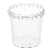 Банка с крышкой 1000 мл, пластиковая, под пресервы, с контрольным замком, диаметр 122 мм, ВЗЛП, 1217КП за 22 ₽. Контейнеры одноразовые.  Доставка по РФ. Без переплат!