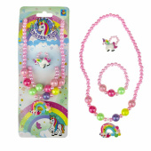 Украшения для девочек "Unicorn Bijou. ЕДИНОРОГ" НАБОР, бусы, браслет, кольцо, 1TOY, Т19142 за 195 ₽. Бижутерия для девочек.  Доставка по РФ. Без переплат!