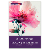 Бумага для акварели А4 в папке, 20 листов, 200 г/м2, среднее зерно, BRAUBERG ART CLASSIC, 116351 за 167 ₽. Альбомы и бумага для акварели и масла.  Доставка по РФ. Без переплат!