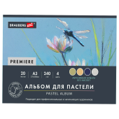 Бумага для пастели АБРАЗИВНАЯ А3, альбом (склейка), 20 листов, 4 цвета, 240 г/м2, BRAUBERG ART, 117770 за 616 ₽. Альбомы и бумага для пастели.  Доставка по РФ. Без переплат!