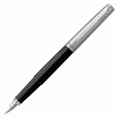 Ручка перьевая PARKER "Jotter Originals Black Chrome CT", корпус черный, детали из нержавеющей стали, синяя, 2096894 за 1&nbsp;627 ₽. Ручки перьевые подарочные.  Доставка по РФ. Без переплат!