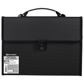 Папка-портфель пластиковая BRAUBERG А4 (332х245х35 мм), 13 отделений, черная, 221378 за 561 ₽. Портфели пластиковые.  Доставка по РФ. Без переплат!