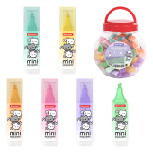 Текстовыделитель мини с принтами BRAUBERG "PASTEL", АССОРТИ В ПЛАСТИКОВОЙ БАНКЕ, 1-5 мм, 152536 за 30 ₽. Текстовыделители.  Доставка по РФ. Без переплат!