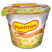 Пюре картофельное РОЛЛТОН с сухариками 40 г, 10804 за 70 ₽. Картофельное пюре быстрого приготовления.  Доставка по РФ. Без переплат!