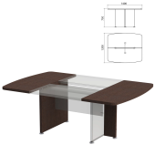 База стола для переговоров "Приоритет" 1400х1200х750 мм, венге (КОМПЛЕКТ) за 30&nbsp;137 ₽. Набор мебели "Приоритет".  Доставка по РФ. Без переплат!