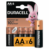 Батарейки КОМПЛЕКТ 6 шт., DURACELL Basic ОРИГИНАЛ, АА (LR6,15А), алкалиновые, пальчиковые, Б0014859 за 837 ₽. Батарейки.  Доставка по РФ. Без переплат!