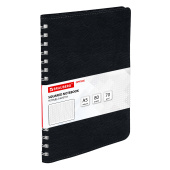 Бизнес-тетрадь на гребне А5 148x218 мм, BRAUBERG "Office PRO", под кожу, клетка, 80 л., чёрная, 111046 за 280 ₽. Бизнес-блокноты и бизнес-тетради.  Доставка по РФ. Без переплат!