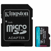 Карта памяти microSDXC 512 GB KINGSTON Canvas Go Plus, UHS-I U1, 170 Мб/с (class 10), с адаптером, SDCG3/512Gb за 9 215 ₽. Карты памяти.  Доставка по РФ. Без переплат!
