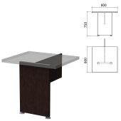 Каркас модуля стола приставного "Приоритет" (800х800х750 мм), венге, К-920, К-920 венге за 6&nbsp;880 ₽. Набор мебели "Приоритет".  Доставка по РФ. Без переплат!