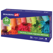 Пастель сухая художественная BRAUBERG ART CLASSIC, 36 цветов, круглое сечение, 181455 за 865 ₽. Пастель художественная сухая.  Доставка по РФ. Без переплат!