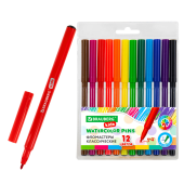 Фломастеры BRAUBERG KIDS КЛАССИЧЕСКИЕ 12 цветов, вентилируемый колпачок, ПВХ-упаковка, 152601 за 98 ₽. Фломастеры классические.  Доставка по РФ. Без переплат!
