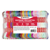 Нитки для вышивания (мулине), набор 150 цветов, 8 м, полиэфир, DEVELIA (Девелиа), 665433 за 660 ₽. Нитки швейные.  Доставка по РФ. Без переплат!