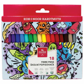 Фломастеры KOH-I-NOOR "TEENAGE" 1002, 18 цветов, смываемые, картонная упаковка, европодвес, 771002AH23KS за 412 ₽. Фломастеры классические.  Доставка по РФ. Без переплат!