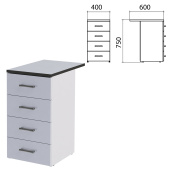 Тумба приставная "Монолит", 400х600х750 мм, цвет серый (КОМПЛЕКТ) за 11&nbsp;361 ₽. Набор мебели "Монолит".  Доставка по РФ. Без переплат!