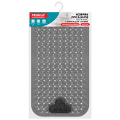 Коврик для ванны противоскользящий с теркой для ступней 70х40 см, серый, ПВХ, присоски, PRIMILA (ПРИМИЛА), 700374 за 378 ₽. Коврики для ванной комнаты.  Доставка по РФ. Без переплат!