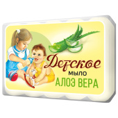 Мыло туалетное 375 г, ДЕТСКОЕ "Алоэ вера" КОМПЛЕКТ 5 шт. х 75 г, 516-2 за 135 ₽. Мыло кусковое.  Доставка по РФ. Без переплат!