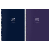 Тетрадь А4, 96 л., BRAUBERG, гребень, клетка, матовая ламинация, "NoteBookMono" (микс в спайке), 405315 за 165 ₽. Тетради формата А4.  Доставка по РФ. Без переплат!