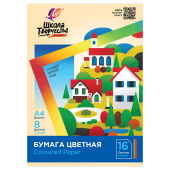 Цветная бумага А4 офсетная, 16 л., 8 цветов, в папке, ЛУЧ "Школа творчества", 210х297 мм, 30С 1790-08 за 70 ₽. Бумага цветная в наборах.  Доставка по РФ. Без переплат!