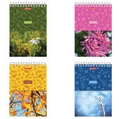 Блокнот А5, 146х205 мм, 60 л., гребень, картон, жесткая подложка, клетка, BRAUBERG, "Четыре сезона", 129811 за 54 ₽. Блокноты.  Доставка по РФ. Без переплат!