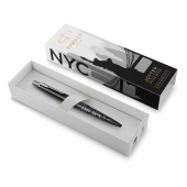 Ручка шариковая PARKER "Jotter New York Black CT", корпус черный лак, детали из нержавеющей стали, синяя, 2187554 за 4&nbsp;837 ₽. Ручки шариковые подарочные.  Доставка по РФ. Без переплат!