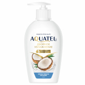 Мыло-крем 280 г AQUATEL "Кокосовое молочко" увлажняющее, эффективное питание, дозатор, 5256 за 141 ₽. Мыло жидкое.  Доставка по РФ. Без переплат!