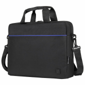 Сумка портфель BRAUBERG PRACTICAL с отделением для ноутбука 15,6", Blue line, черная, 29х40х7 см, 272603 за 490 ₽. Сумки деловые с отделением для ноутбука и планшета.  Доставка по РФ. Без переплат!