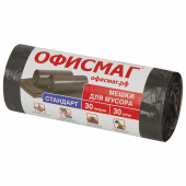 Мешки для мусора 30 л, черные, в рулоне 30 шт., ПНД 8 мкм, 50х60 см, ОФИСМАГ стандарт, 601379 за 75 ₽. Мешки для мусора универсальные.  Доставка по РФ. Без переплат!