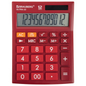 Калькулятор настольный BRAUBERG ULTRA-12-WR (192x143 мм), 12 разрядов, двойное питание, БОРДОВЫЙ, 250494 за 750 ₽. Калькуляторы настольные. Доставка по РФ. Без переплат!