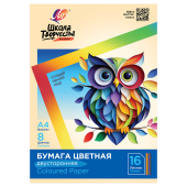 Цветная бумага А4 2-сторонняя офсетная, 16 л., 8 цветов, папка, ЛУЧ "Школа творчества", 210х297 мм, 30С 1791-08 за 89 ₽. Бумага цветная в наборах.  Доставка по РФ. Без переплат!