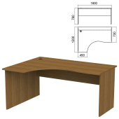 Стол эргономичный "Арго", 1600х1200х760 мм, левый, орех (КОМПЛЕКТ) за 15&nbsp;837 ₽. Набор мебели "Арго".  Доставка по РФ. Без переплат!