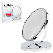 Зеркало настольное BRABIX, круглое, диаметр 17 см, двустороннее, с увеличением, металлическая рамка, 607422 за 936 ₽. Зеркала.  Доставка по РФ. Без переплат!