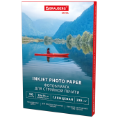 Фотобумага глянцевая, 10х15 см, 230 г/м2, односторонняя, 50 листов, BRAUBERG EXTRA, 364474 за 134 ₽. Фотобумага.  Доставка по РФ. Без переплат!