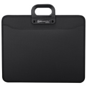 Папка-портфель пластиковая БОЛЬШОГО ФОРМАТА BRAUBERG "ПОРТФОЛИО" А3 (470х380х130 мм), 3 отделения, черная, 223081 за 1 877 ₽. Портфели пластиковые.  Доставка по РФ. Без переплат!