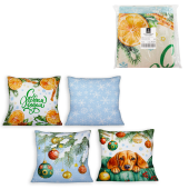 Чехол на подушку новогодний (1 шт.) 45х45 см, "X-mas Magic", полиэстер, ассорти 4 дизайна, ЗОЛОТАЯ СКАЗКА, 592529 за 263 ₽. Новогодние аксессуары.  Доставка по РФ. Без переплат!