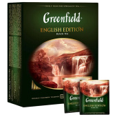 Чай GREENFIELD "English Edition" черный цейлонский, 100 пакетиков в конвертах по 2 г, 1383-09 за 464 ₽. Чай пакетированный.  Доставка по РФ. Без переплат!