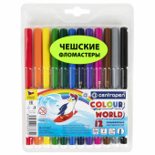 Фломастеры 12 ЦВЕТОВ CENTROPEN "Colour World", круглые, смываемые, 7550/12TP, 7 7550 1284 за 219 ₽. Фломастеры классические.  Доставка по РФ. Без переплат!