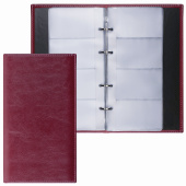 Визитница на кольцах BRAUBERG "Imperial", на 240 визиток, под гладкую кожу, бордовая, 231665 за 1&nbsp;037 ₽. Визитницы настольные.  Доставка по РФ. Без переплат!