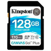 Карта памяти SDXC 128GB KINGSTON Canvas Go Plus, UHS-I U3, 170 Мб/с (class 10), SDG3/128GB за 2 999 ₽. Карты памяти. Доставка по РФ. Без переплат!