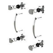 Фурнитура для двери стеклянной "Бюджет", КОМПЛЕКТ 2 шт., 402670-710 за 1&nbsp;296 ₽. Набор мебели "Бюджет".  Доставка по РФ. Без переплат!