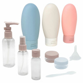 Дорожный набор флаконов в косметичке, 8 флаконов (80 мл / 3х60 мл / 50 мл / 30 мл / 2х10 мл), DASWERK (ДАСВЕРК), 609300 за 275 ₽. Косметические емкости.  Доставка по РФ. Без переплат!