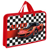 Папка на молнии с ручками ЮНЛАНДИЯ А4, 1 отделение, пластик, ширина 45 мм, Auto, 272150 за 270 ₽. Папки-сумки с ручками.  Доставка по РФ. Без переплат!