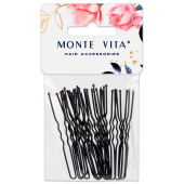 Шпильки для волос НАБОР 20 шт, 6 см, чёрный MONTE VITA 457103 за 42 ₽. Невидимки, шпильки для волос.  Доставка по РФ. Без переплат!