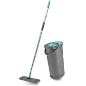 Швабра с отжимом и ведром 8л/7л двухкамерное, насадка из микрофибры карманы с 2-х сторон, серый, Light Mop, MILEY, 901-618 за 1&nbsp;050 ₽. Комплекты для уборки (швабра и ведро с отжимом).  Доставка по РФ. Без переплат!