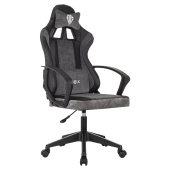 Кресло компьютерное BRABIX "Forcer GM-127", 2 подушки, экокожа/велюр, черное/серое, 533216 за 9&nbsp;676 ₽. Кресла игровые.  Доставка по РФ. Без переплат!