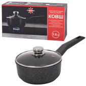 Ковш 1,6 л с крышкой и ручкой, пятислойное антипригарное покрытие, ГАРДАРИКА "Орион", 1616-04-10 за 1&nbsp;768 ₽. Кастрюли и ковши.  Доставка по РФ. Без переплат!