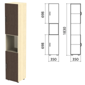 Шкаф полузакрытый "Канц", 350х350х1830 мм, цвет дуб молочный/венге (КОМПЛЕКТ) за 9&nbsp;182 ₽. Набор мебели "Канц Микс".  Доставка по РФ. Без переплат!