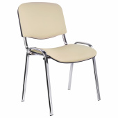 Стул для персонала и посетителей "ИЗО", хромированный каркас, кожзаменитель бежевый Z-21 за 3&nbsp;403 ₽. Стулья для персонала и посетителей.  Доставка по РФ. Без переплат!