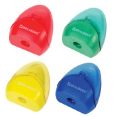 Точилка BRAUBERG BELL с контейнером, пластиковая, конусообразная, цвет корпуса ассорти, 226937 за 23 ₽. Точилки ручные.  Доставка по РФ. Без переплат!