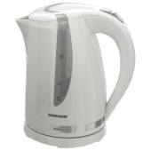 Чайник SONNEN KT-1743, 1,7 л, 2200 Вт, закрытый нагревательный элемент, пластик, белый, 453414 за 1 625 ₽. Чайники.  Доставка по РФ. Без переплат!